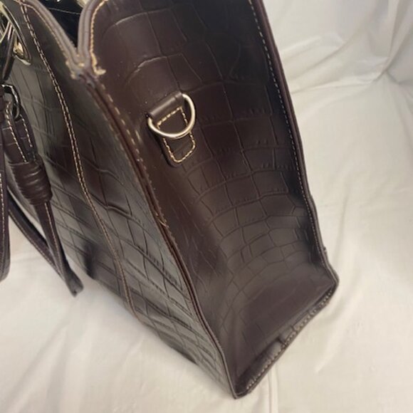 Wilson's Leather Executive Tote Bag /handbag /computer bag in Chocolate Brown - Picture 7 of 9